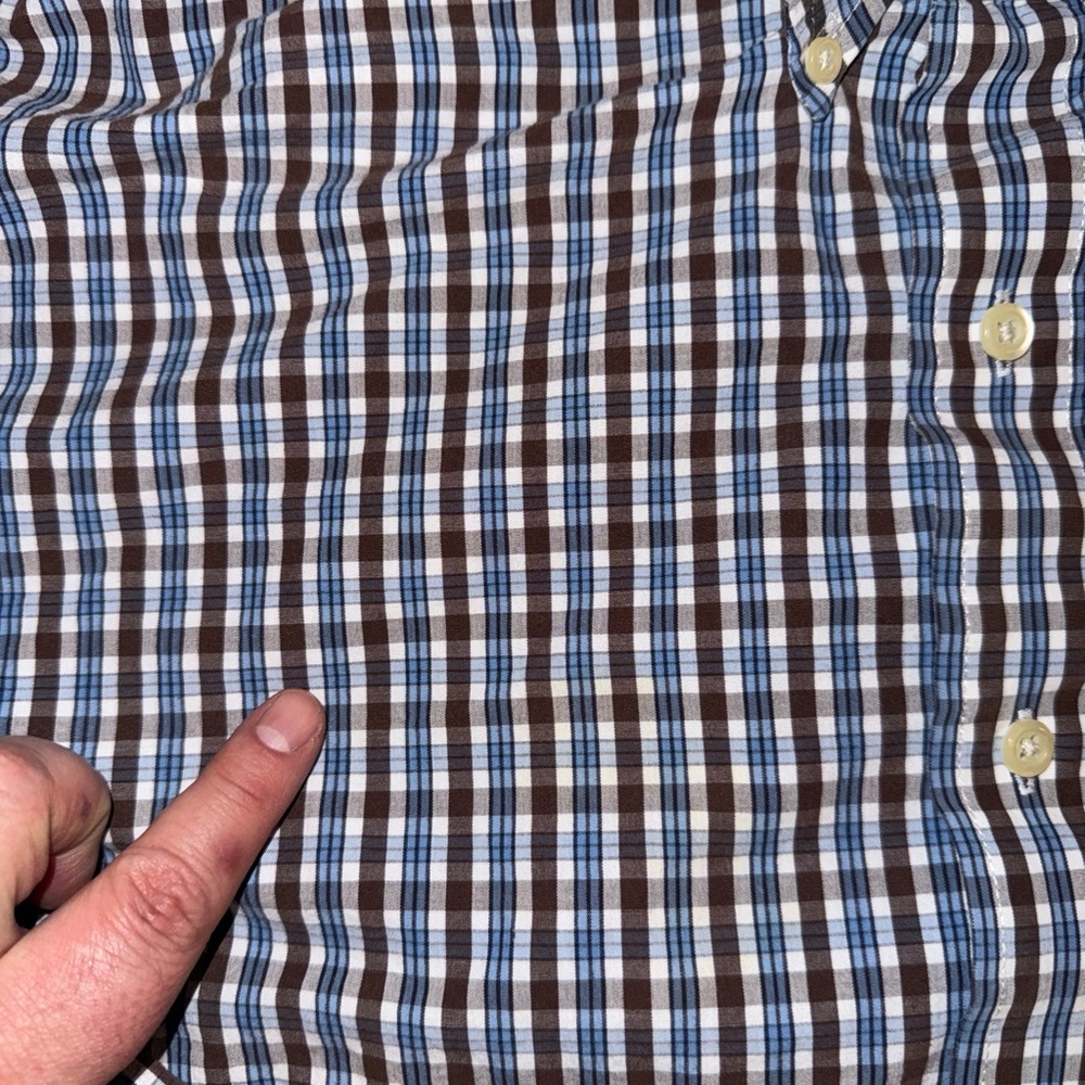 IZOD Mens Long Sleeve Button Up Size XXL Blue Plaid Shirt - Picture 4 of 7